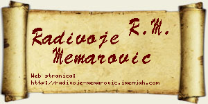 Radivoje Memarović vizit kartica